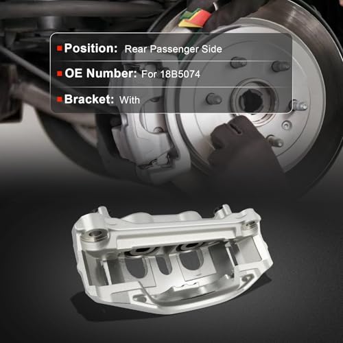 Image of cciyu Rear Right Disc Brake Caliper Assembly w /Bracket 18B5074 | For Ford Model - For E-150 2008-2014, For E-250 2008-2014, For E-350 Super Duty 2008-2019 2021-2024