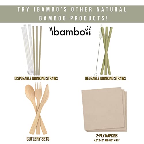 Ibambo 200 Pack Bamboo Entertain Dinner Napkins - 3-Ply Ecofriendly Disposable Napkins, 7.5X8.5 Inch Folded Bamboo Napkins For Special Events & Occasions, Large Compostable Napkins For Table & Dining #TOP5