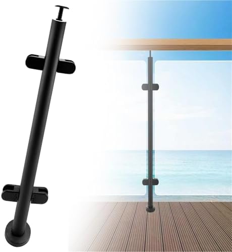 Stainless Steel Glass Railing Post, 24 to 48 in Height, Durable Garden Balustrade Fence Pole, A-Edge Design for Modern Fencing Solutions