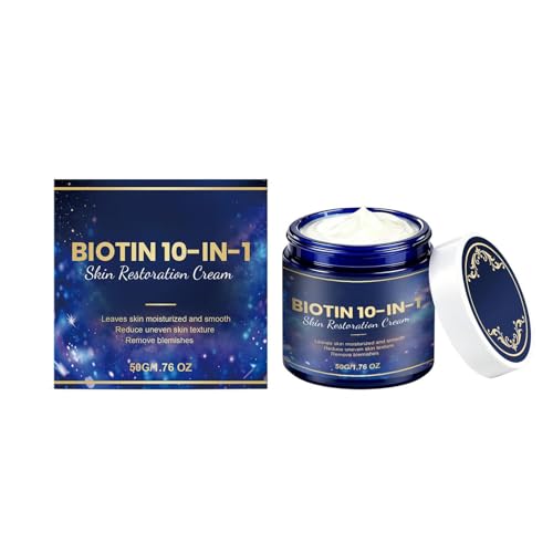 Crema Facial Con Biotina, Cuidado De Hidratación De Larga Duración:, 50 G, Crema Hidratante Para La Piel, Loción Reafirmante Para El Cuello, Textura De Rápida Absorción, Para Todo Tipo De Piel