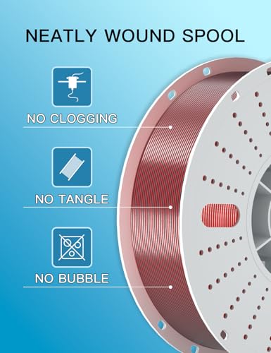 Image of PINBALL Silk PLA 3D Printer Filament 1.75mm, Shiny Silk Dual Color 3D Printing Filament, PLA Filament Dimensional Accuracy + /- 0.02mm, 1 KG Silk Dual Color Black-Red