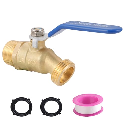 SNUTUYA 3/4' NPT Brass Male Hose Bib, Heavy Duty Outdoor Hose Spigot/Faucet, Lead-free, With 3/4' Male GHT Threads, Unlimited Flow Water Spigot，Ideal For Garden, Patio, Boiler Drains
