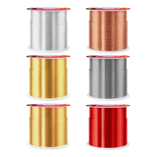 Image of Mandala Crafts 20 GA Gray Copper Red Assorted Anodized Aluminum Craft Wire | 450 FT, Colored, Flexible, Bendable for Bonsai Armature Sculpting Wire Wrapping Jewelry Making, Weather & Tarnish Resistant
