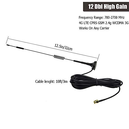 Antena SMA 4G LTE 12Dbi 700-2700MHz Antena Celular Suporte Ímã Antena 4g Antena 12Dbi 4G LTE CPRS GS