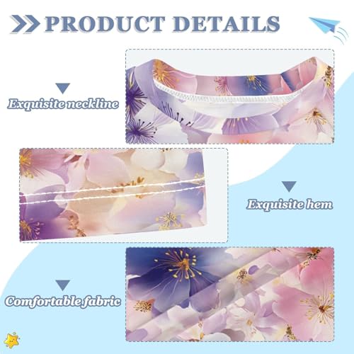 ALAZA Kids Rash Guard Girls Toddler Swim Shirts Short Sleeve Lovely Flowers UPF 50+ 3T3