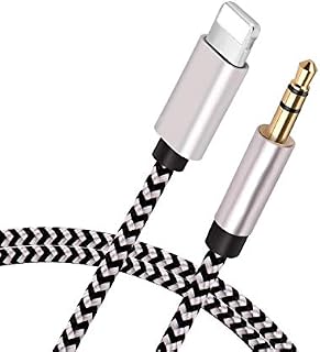 (Apple MFi Certified) iPhone Aux Cord for Car,Lightning to 3.5mm Nylon Braided Aux