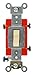 Leviton 1223-LHI 20-Amp, 120-Volt, Toggle Lighted Handle, Illuminated Off 3-Way AC Quiet Switch, Extra Heavy Duty Grade, Self Grounding, Back and Side Wired, Ivory