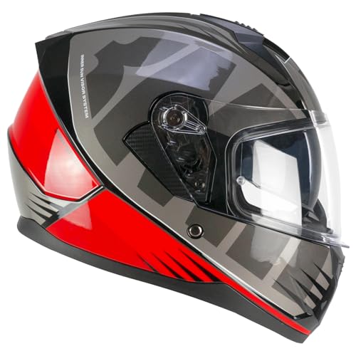 Casco Full Face integral SKA-P 3MHG Speeder Sport gris rojo de moto talla XXL