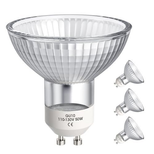 mlogiroa 4 Pack GU10 Light Bulbs 50W 110-130V Clear Reflector