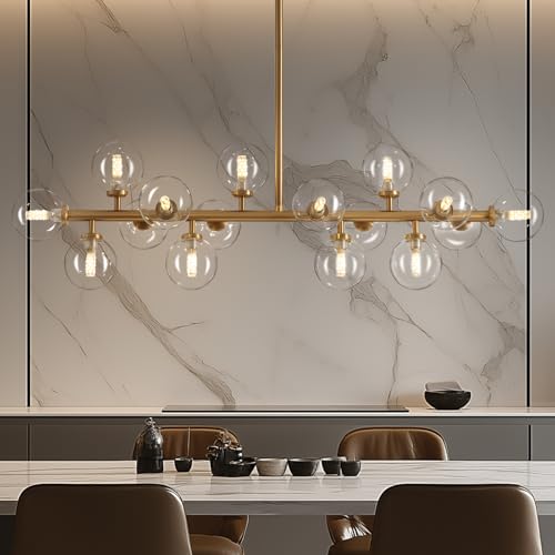 WECHAET Gold Mid Century Modern Chandelier for Dining Room