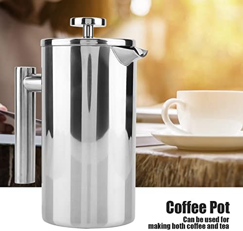 Phefop French Press Coffee Maker, Double Walled Stainless Steel Coffee Press Pot, Precision Filter, Cool Touch Handle, 800ml 1000ml for Home Office House Tea Brewing (1000ML) — view 7