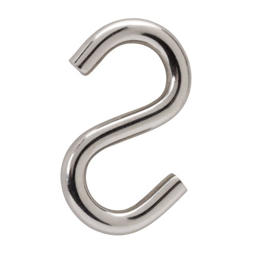 Crown Bolt 62667 3-Inch Stainless Steel S-Hook, Silver, 2-Pack