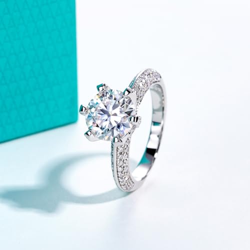 AnuClub Oval Cut Moissanite Ring for Women 3.692cttw(3CT Center Stone) D Color VVS1 925 Sterling Silver Elegant Engagement Wedding Promise Anniversary Rings with Certificate3