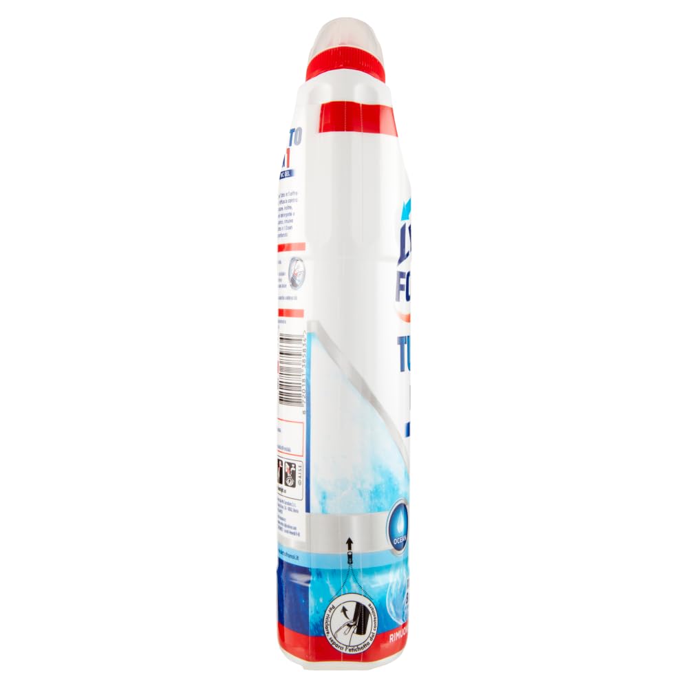 Lysoform Tutto in 1 Gel Ocean - Limpiador de baño (15 unidades, eficaz contra la cal, 750 ml, incluye llavero Beni Culinari gratuito)
