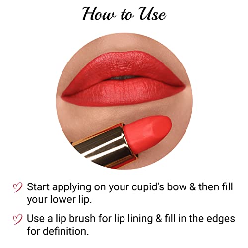 Image of Iba Long Stay Matte Lipstick for Women- M05 Orange Flash, 4g | Creamy Matte Finish & Smooth Texture| Long-Lasting | Hydrated Lips | Enriched with Vitamin E| Intense Colour & Highly Pigmented | Lip Makeup