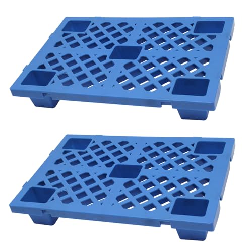 Plastic Pallets,2 Pack Lightweight Pallet,Moisture-Proof Nestable Floor Pallets,Spliceable Breathable Outdoor Grid Platform for Garage Warehouse Supermarket Basement Storage,23.6x15.7x3.9in