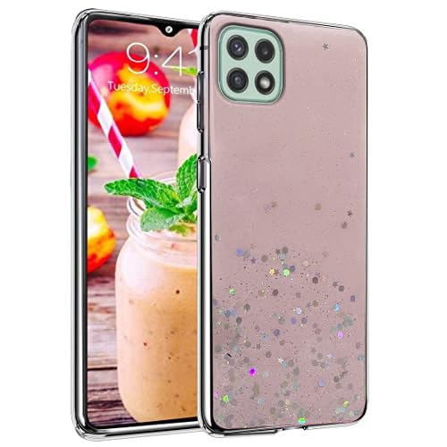 Vonzee® Glitter Case Compatible for Samsung Galaxy A22 5G, Non Moving Glitter Stars Cover Soft TPU + Hard PC Bumper Bling Cover for Women Girls Protective Shockproof Phone Case (Pink) (B0B17X4B4X) Amazon Price History, Amazon Price Tracker