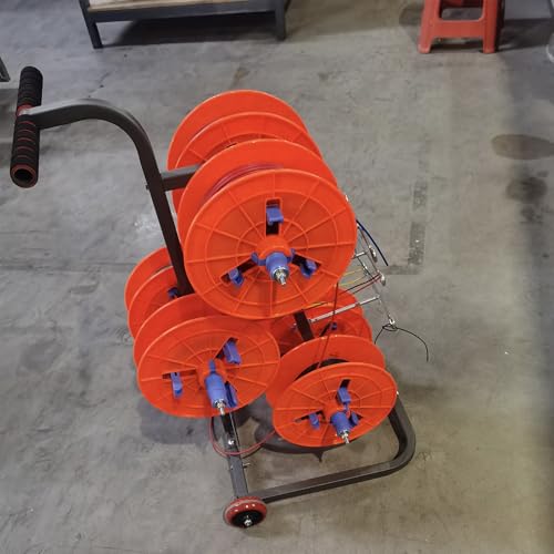 Chariot distributeur de câbles robuste en acier avec 6 dévidoirs