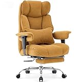 Efomao XXL Bürostuhl bis 200 kg, Schwerlast Stoff Chefsessel mit Fußstütze, Ergonomischer...
