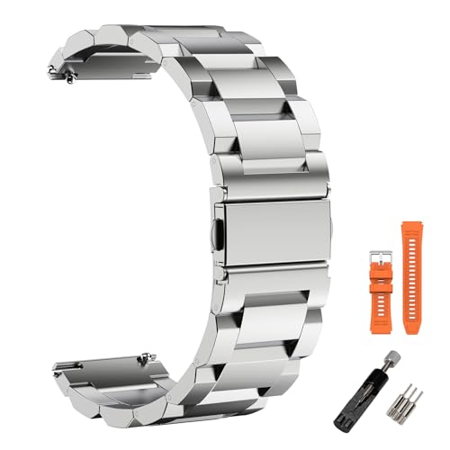 22mm �X�}�[�g�E�H�b�`�o���h CARBINOX Blaze/Edge/Vortex�p AMAZTIM M2/T3/M3 Ultra/M3/T2/M3E�p �X�e�����X�X�`�[�����^���X�g���b�v �\�t�g�V���R�������p�o���h �����c�[���t�� �V���o�[�X�`�[�� 