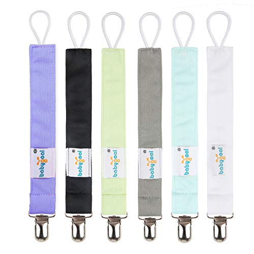 Image of Babygoal Pacifier Clips, 6 Pack Pacifier Holder for Boys and Girls Fits for Most Pacifier Styles & Baby Toys and Baby Gift 6MP15
