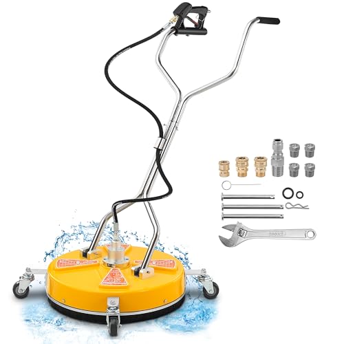 Image of Tool Daily 20 inch Pressure Washer Surface Cleaner Dual Handle,Power Washer Surface Cleaner Attachment with 4 Wheels, Pressure Washer Accessory for Driveway Sidewalk Curb Deck Patio Cleaning, 4500PSI