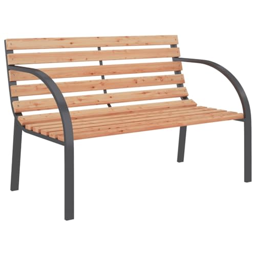vidaXL Banc de Jardin Bois et Fer 120 cm Banquette...