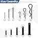 Glarks 67pcs 11 Sizes Clevis Pins with Cotter Pins and R Clips Set, Black, Include 33pcs Link Hinge Pins with 17pcs Key Fastener Fitting and 17pcs R-Clips, Single Hole Flat Head Clevis Pins Kit