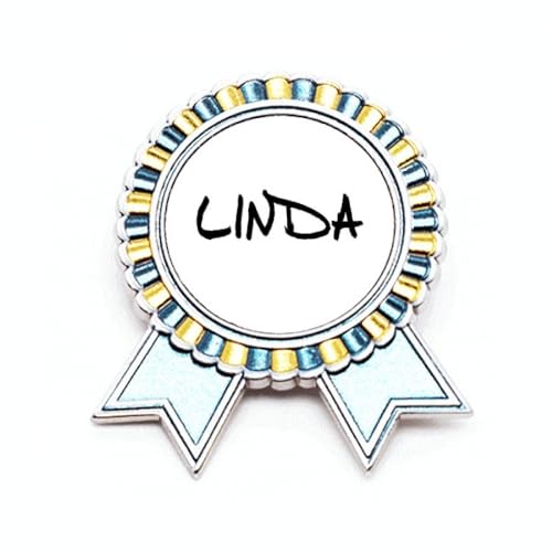 Pin's Linda médaille de récompense en métal pour tenue de travail