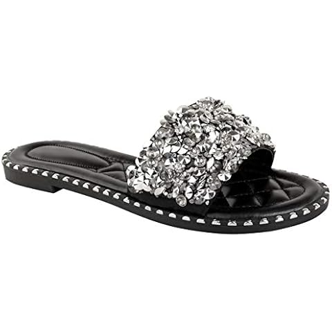 Fashion Thirsty Glitter Sliders Mules Summer Shoes Cover