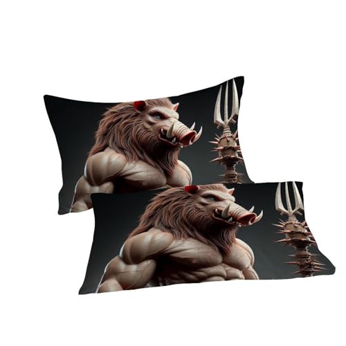 Housse de couette sanglier microfibre infroissable pour lit double