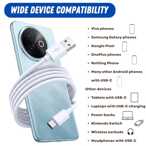 Image of 44w /66w USB Type C Flash Mobile Data Cable | Compatible For Vivo V30 /V29 /V28 /V27 /V25 /V23e /V23 pro /V21 5G Y53s Y73| High-Speed Sync & Stable Power Output | Original Fast Charging