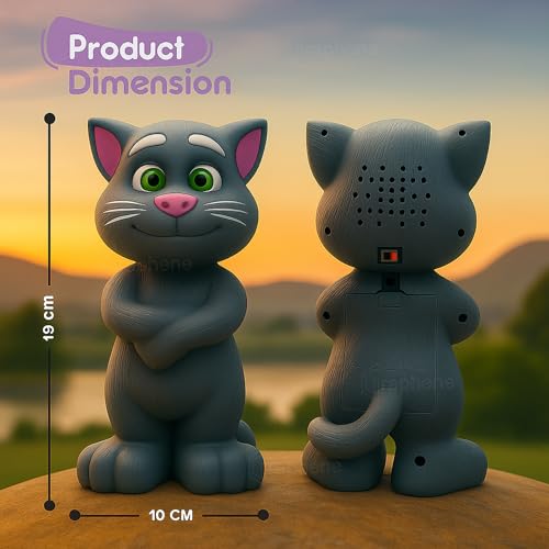 GRAPHENE Electronic Interactive Talking Tom Cat for Toddlers Musical Toy Gift Kids Educational Learning Tool Language Skill and Safe Durable Repeating and Singing Functions Fun Mimicking Toy