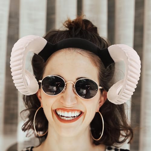 Cornes d'antilope Healvian avec oreilles de mouton pour coiffe de diable rétro - 6