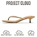 Project Cloud 100% Genuine Leather Kitten Heels for Women Footwear - Memory Foam Fashion Thong Heels for Women - Lightweight Summer Sandals for Womens 2026 (Mango, TANSUEDE,10M)