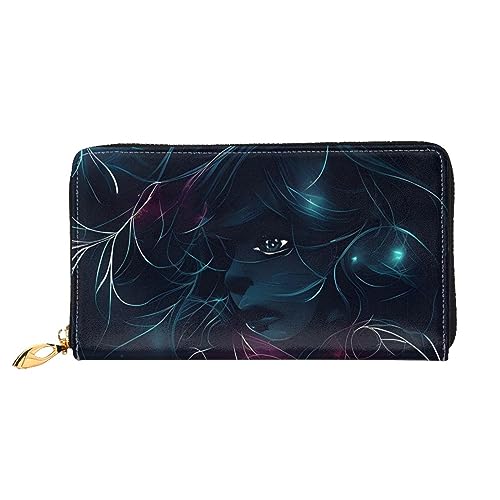Portefeuille long pour femme grande capacité noir à fermeture éclair - The Girl In The Dream