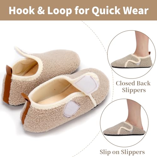 Ibeauti Womens Mens House Slippers Rubber Sole Indoor Slipper Socks Lightweight Fleece Lined Slip-On Barefoot Slippers thumb #3