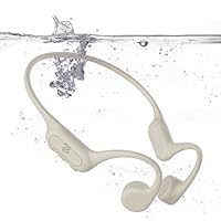 Kopfhörer Schwimmen – Knochenschall Kopfhörer Bluetooth 5.4, IPX8 Wasserdichte Sport Headphones mit MP3-Modus, Unterwasser Open Ear Headset mit 32 GB Speicher, Leicht & Sicher für Fitness (Apricot)
