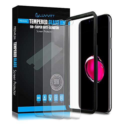 Iphone Xr Screen Protector, Luvvitt (3 Pack) Tempered Glass With Easy Applicator Guide Frame Tray For Apple Iphone Xr 2018 10R 6.1 Inch #TOP6