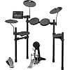 Yamaha DTX452K Electronic Drum Set Bundle with Drum Throne, Drum Sticks, Aux Cable, and Austin Bazaar Polishing Cloth