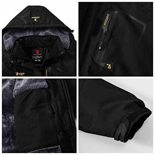 Rdruko Women's Waterproof Snowboard Jacket Windproof Warm Insulated Winter Ski Jacket Hooded(Black, Us Xxl) #TOP5