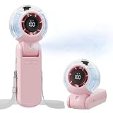 TriPole Misting Fan Portable Handheld Turbo Fan with Mist, LED Display, Neck & Desk Foldable High Speed Airflow Mini Fans, Rechargeable Personal Mister Fans with Water Spray Bottle for Outdoor Travel