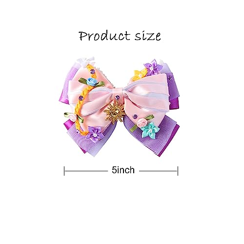 Princess Hair Bow Clips para Niñas y Mujeres 5 Pulgadas miniatura 2