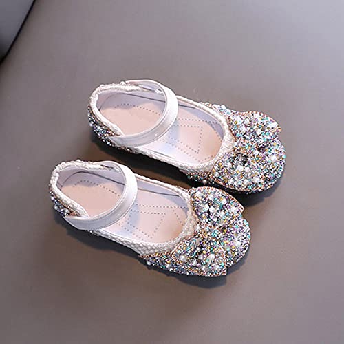 Girls' Single Shoes Spring and Autumn Colored Diamond Bow Knot Small Medium and Large Children's Slip on Shower Shoes2