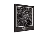 Ideal para decoraciones Foto Canvas Cuadro Mapa Bangkok Thailand en Lienzo Canvas Impreso Decorativo  Cuadros Modernos