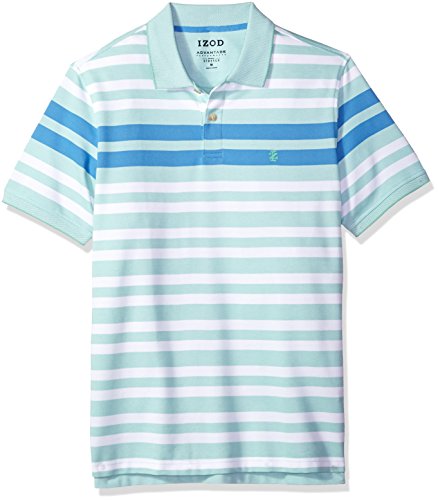 Izod Men's Advantage Performance Stripe Polo Shirt, Dusty Jade Green, Medium