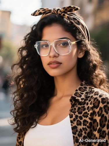 Image of VISOONE Oversized Blue Light Blocking Glasses with Chic Square TR90 Frame and Metal Temple for Women Men Ryan
