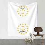 LPLSNWS Rhode Island State Flag Bedruckte Innendekoration Tapisserie, Wandbehang, geeignet für Schlafzimmer, Schlafsaal oder Picknickdecke usw.