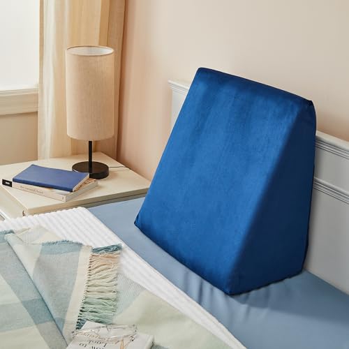 Amazon Basics Memory Foam Wedge Pillow for Neck & Back Pain Relief, Blue, One Size - Image 5