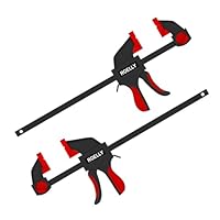 ROELLY 2-Teiliger Einhandzwinge, Zwingen-Klemmen & Spanner, Zargenspanner, Spannweite 200 mm, Dehnungsbereich 400 mm, 71 kg Zwingenkraft, Verwendung bei Holzhäusern